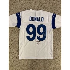 Aaron Donald Autographed Los Angeles White XL Jersey with COA